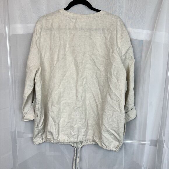 Liz Clairborne linen short sleeve button down XXL safari outdoor farmhouse - Picture 6 of 13